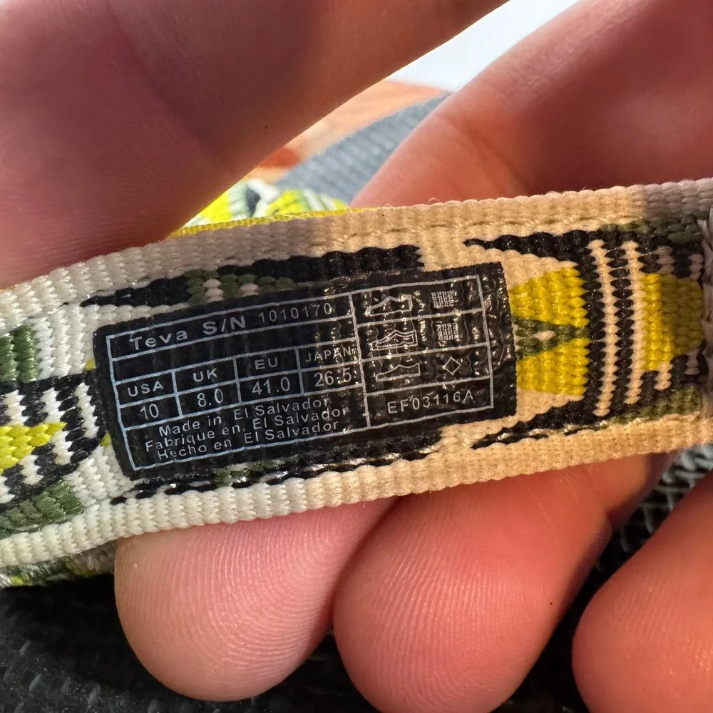 Teva Original Universal Geometric Sport Sandals Womens 10 Black Yellow 1010170
